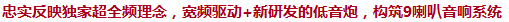 忠實反映獨家超全頻理念，寬頻驅(qū)動+新研發(fā)的低音炮，構(gòu)筑9喇叭音響系統(tǒng)